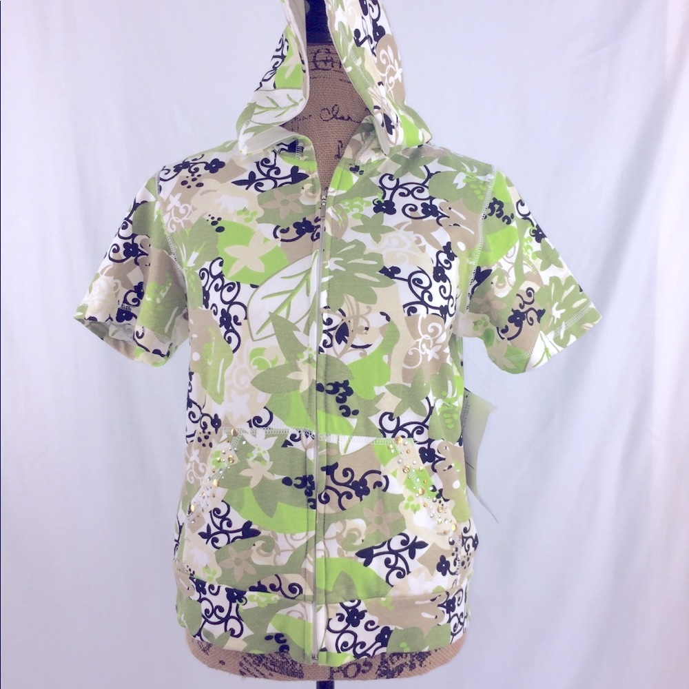 Hoodie Size S Greens Colors Bright Short Sleeves (103)